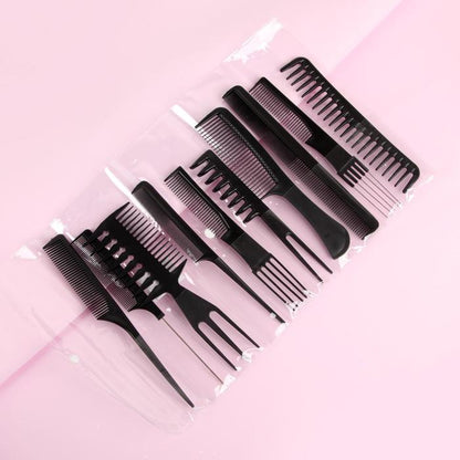 Set of 10 Pcs Anti Static Professional Hair Brush For Kids Hairstyle Comb Set