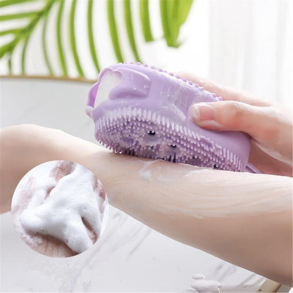 Silicone Body Scrubber Shower Exfoliating Sponge Bubble Bath Brush Massager Skin Cleaner with Box For Home and Outdoor Use