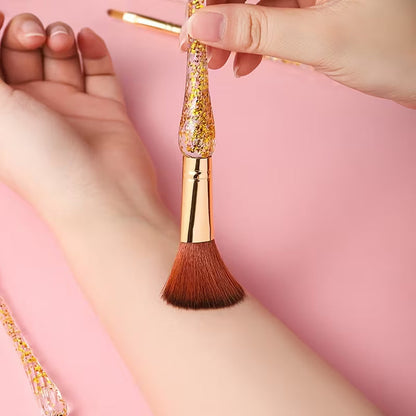 7 Pcs Professional Makeup Brush Set – Soft Bristles Pink Crystal Handle