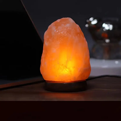 Natural Himalayan Salt Lamp USB Powered Air Purifier Healing Night Light for Relaxation and Home Decor