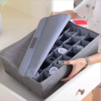 Foldable 24-Grid Socks & Underwear Organizer
