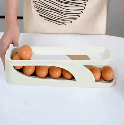 Egg Holder Dispensers With Automatically Rolling and Space Saving Egg Tray