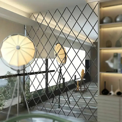 3D Acrylic Diamond Shape Self Adhesive Wall Arts Decals Stickers Set For Home Decoration