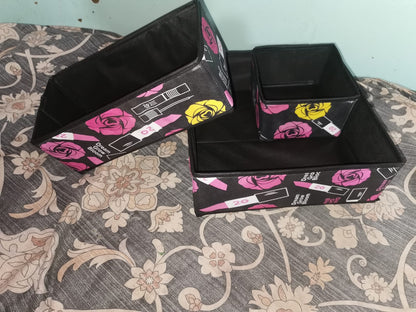 Storage Box Organizer Set of 3 for Wardrobe &amp; Dressers, Fabric Boxes, Foldable, Drawer Organizer, Drawer Box, Laundry Sorting