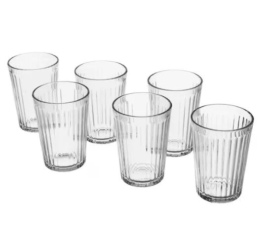 Glint Glass – Pack of 6 Clear Drinking Glasses (250ml)