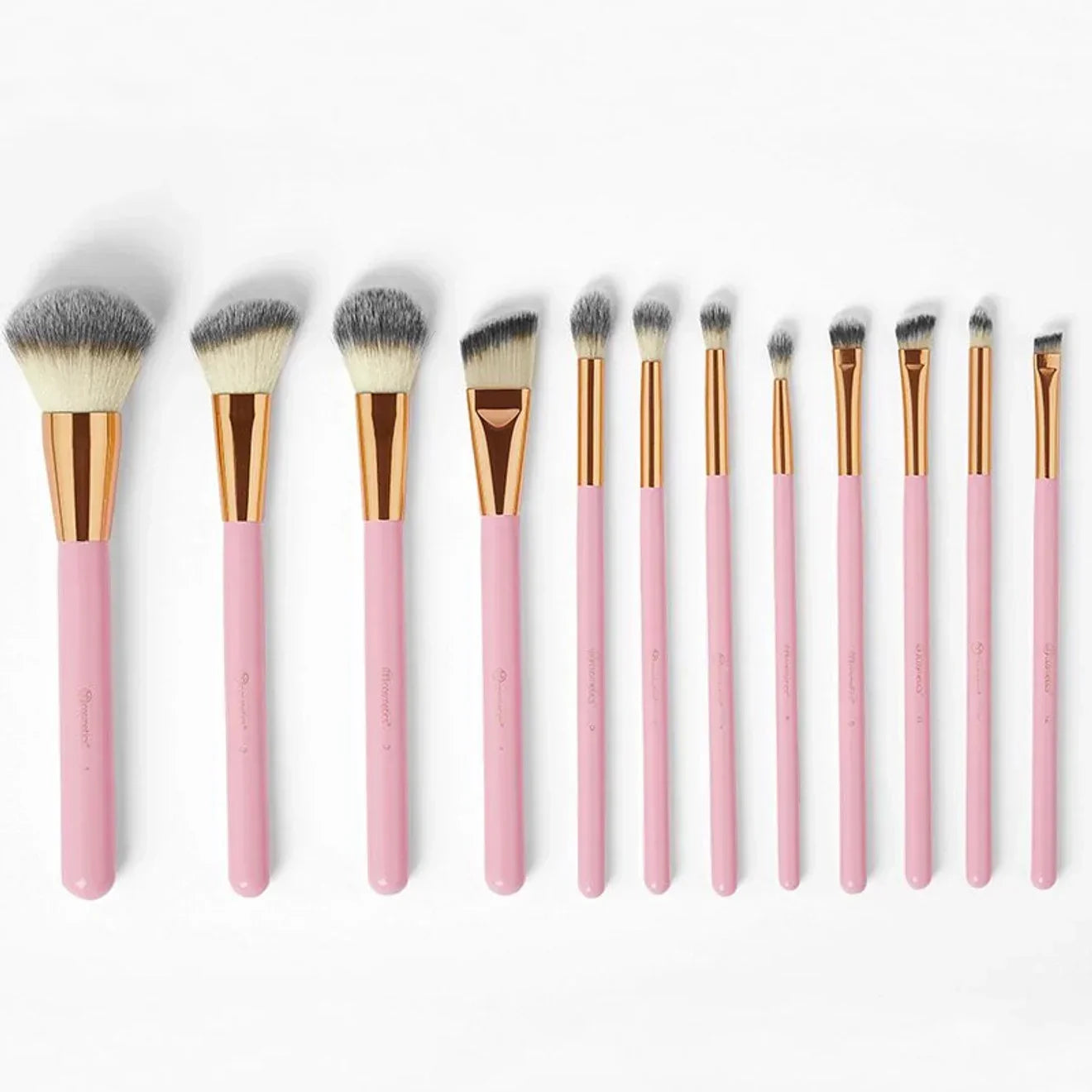 Luxury & Stylish Cosmetics Studded Elegance 12 Pc Brush Set – Premium Makeup Brushes with Holder – Random Colours