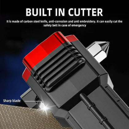 Side Flood Light Rescue Torch with Hammer and Seat Belt Cutter